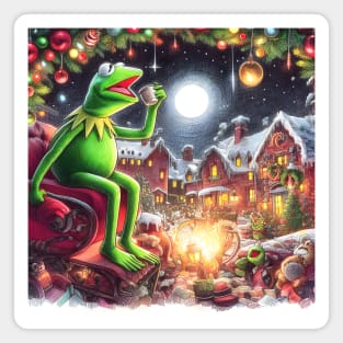 Puppet Wonderland: Festive Art Prints Featuring Whimsical Puppets for a Joyful Christmas Celebration! Magnet